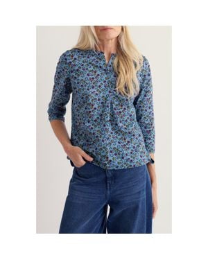 Seasalt Cornwall Watercolor Sketch Organic Cotton Top - Blue