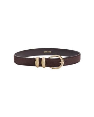 Sandro Suede Leather Belt - Brown