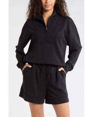 Zella Soft Luxe Half Zip Pullover - Black