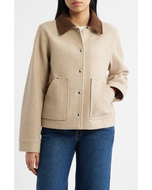 Sam Edelman Corduroy Trim Jacket - Blue