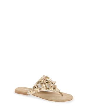Jeffrey Campbell Tidal Wave Shell Embellished Thong Sandal - Natural