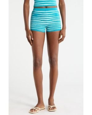 Kulani Kinis Essential Knit Cover-Up Micro Shorts - Blue