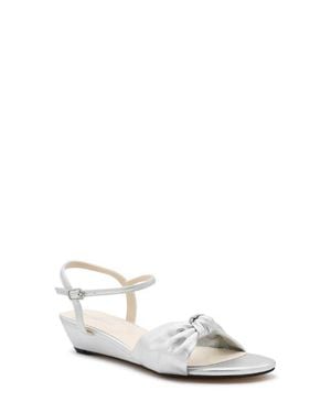 Touch Ups Rose Ankle Strap Wedge Sandal - White