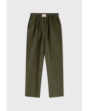 SILK LAUNDRY Cotton Silk Paper Bag Pants - Green
