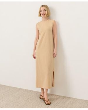 Pact Organic Cotton Soft-Slub Essential Easy Muscle Tee Maxi Dress - Natural