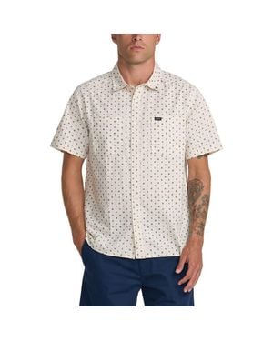 RVCA Breezy Floral Short Sleeve Button-Up Shirt - White