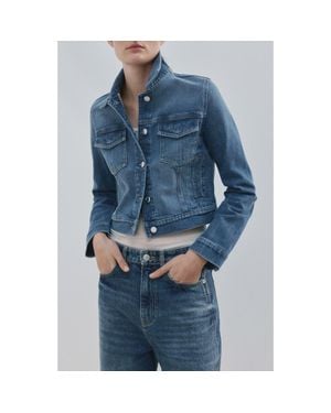 Mango Crop Jean Jacket - Blue
