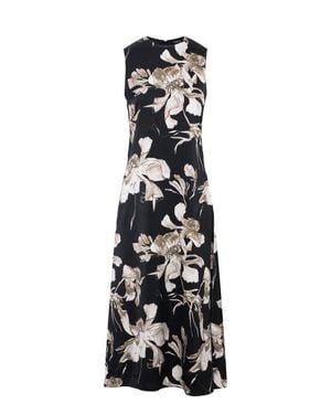MiuMax Floral Woven Invisible Zipper Maxi Sweater - White