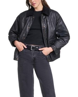 Levi's Relaxed Waxed Cotton Bomber Jacket - Black