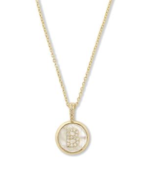 Melinda Maria Baby Love Letters Initial Pendant Necklace - Metallic