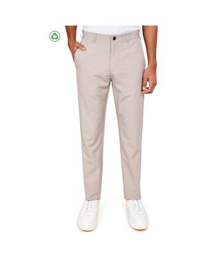 Con.struct Regular Fit Solid Flat Front Recycled Performance Golf Pants - Natural