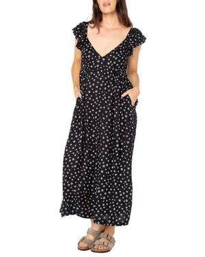 Roxy Bohemian Nights Floral Maxi Dress - Black