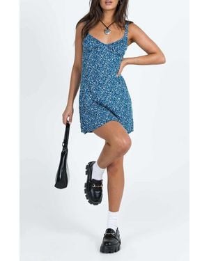 Princess Polly Georgia Floral Print Sleeveless Minidress - Blue