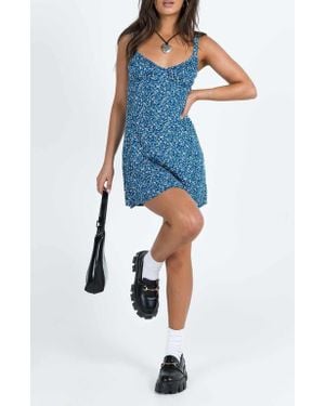 Princess Polly Georgia Floral Print Sleeveless Minidress - Blue