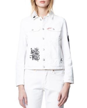 Zadig & Voltaire Kioky Graffiti Print Denim Jacket - White
