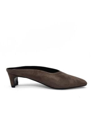 Amie Rafa Junie Heeled Suede Mule - Brown