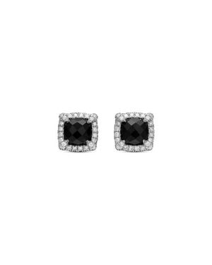 David Yurman Petite Chatelaine Pavé Bezel Stud Earrings With Semiprecious Stone And Diamonds - Black