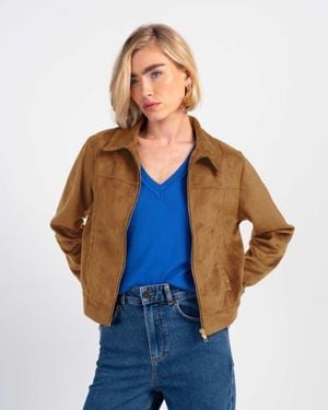 Kettlewell Harper Suede Bomber Jacket - Blue