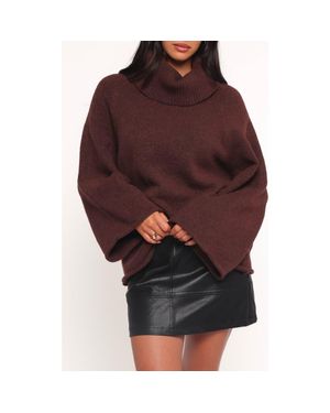 Petal & Pup Bindy Oversize Turtleneck Sweater - Brown
