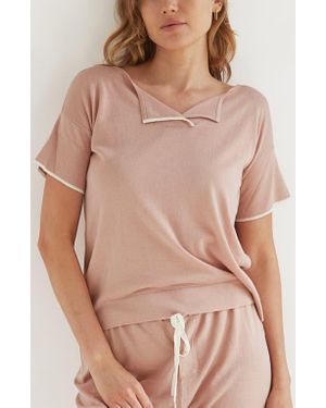 Oyun Split Neck Tee - Natural