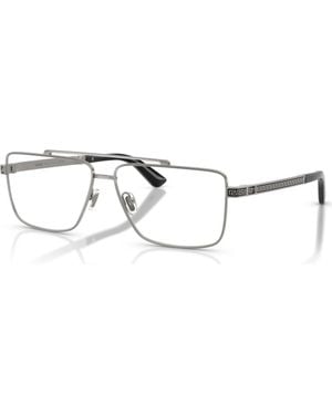 Versace 56Mm Rectangle Optical Glasses - Metallic