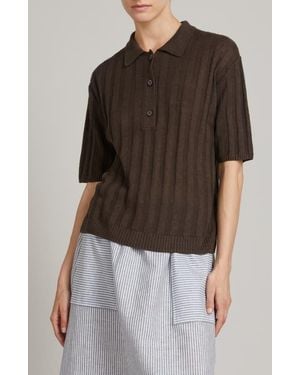 MM by Max Mara Rivetto Linen Polo - Black