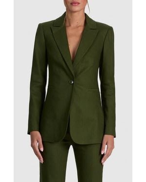 Alice + Olivia Breann Long Fitted Blazer - Green