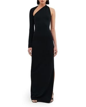 Two Lines by Marcella Milan One Shoulder Gown - Black