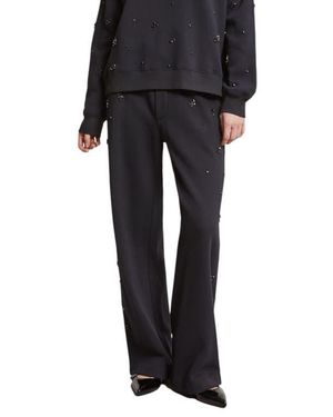 Ottod'Ame Cotton Jogger Pants With Strass And Drawstring - Black