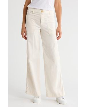 Frank & Eileen Wrap Pocket Stretch Cotton Pants - White