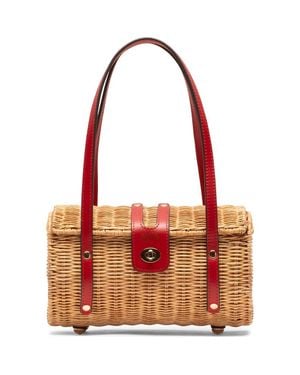 Frances Valentine Dottie Wicker Basket Bag - Red