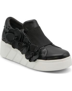 Charles David Rachelle Floral Embellished Wedge Sneaker - Black