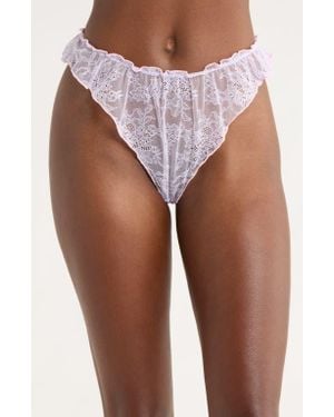 Free People Gia Lace Tanga Thong - Purple