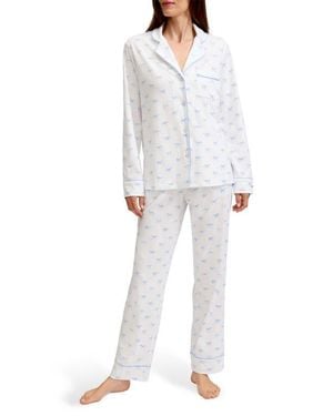 Petite Plume Bows Classic Pima Cotton Pajamas - Gray