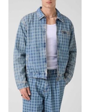 Guess Lasered Plaid Detroit Jacket - Blue