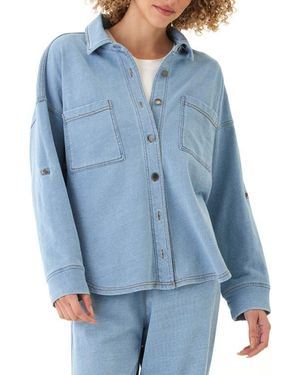 Threads For Thought Blaire Denim French Terry Button-Up Shirt - Blue