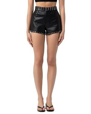 Blank NYC The Barrow Studded Faux Leather Shorts - Black