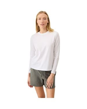 Pact Organic Cotton Softspun Essential Crewneck Long Sleeve Tee - White