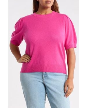 Caslon Puff Sleeve Wool & Cashmere Sweater - Red