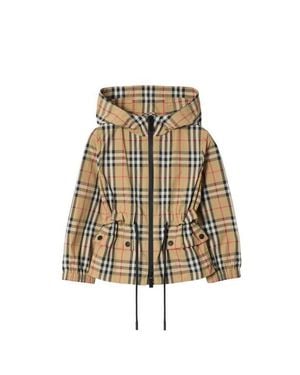 Burberry Check Nylon Hooded Jacket - Natural