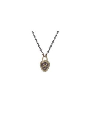 Armenta Dia Pavé Diamond Shield Pendant Necklace - Metallic