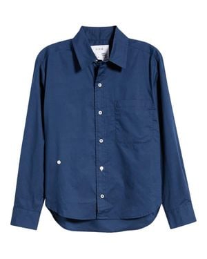 CISSA Relaxed Button-Up Wrap Shirt - Blue