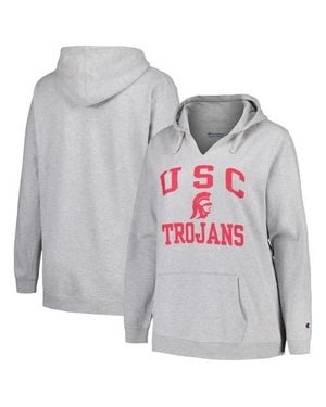 Champion Usc Trojans Plus Size Heart & Soul Notch Neck Pullover - Gray