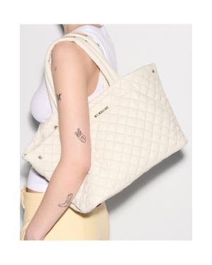 MZ Wallace Medium Metro Quilted Nylon City Tote - Natural
