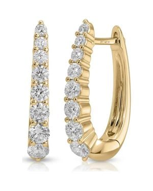 EF Collection Maeve 14K Diamond Hoop Earrings - Metallic