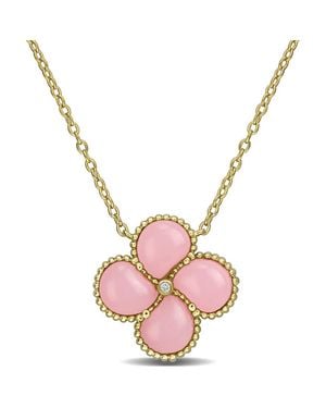 Julianna B Created-Gemstone & Diamond Accent Clover Necklace - Pink