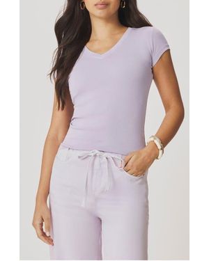 Splendid Josie Stretch V-Neck T-Shirt - Purple