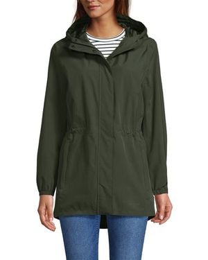 Lands' End Squall Packable Waterproof Raincoat - Green