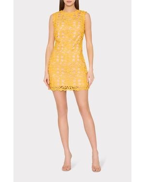 MILLY Ivette Lace Minidress - Yellow