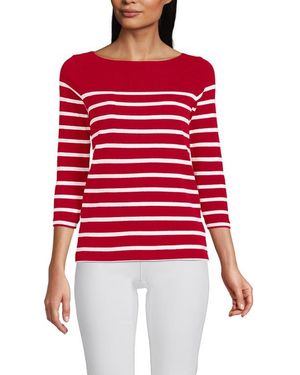 Lands' End Mariner Jersey Boatneck Top - Red